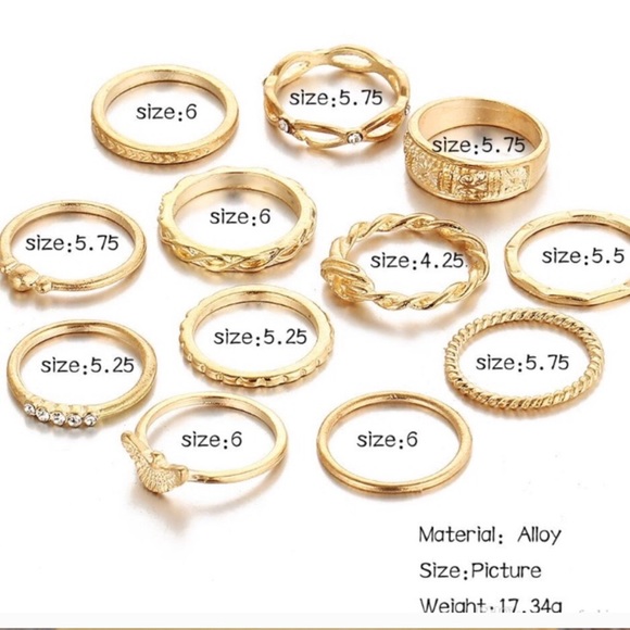 🔺SALE🔺Delicate Boho Set of 12 Rings LOW PRICE - Picture 2 of 8
